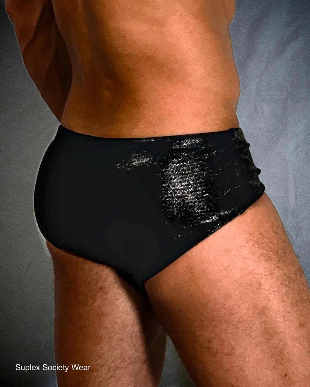 Black Men’s Pro Wrestling Briefs – Matching Wrist and Bicep Bands, Athletic Ring Gear
