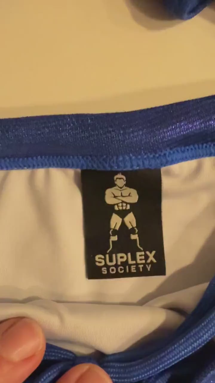 Royal Blue Men’s Pro Wrestling Briefs – Matching Wrist and Bicep Bands, Athletic Ring Gear
